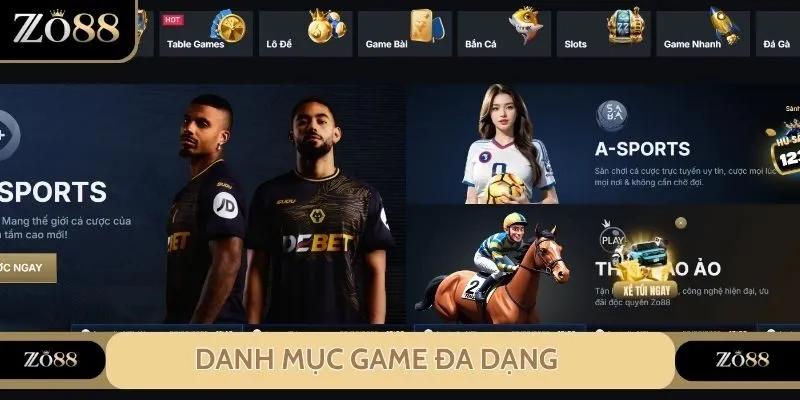Danh mục game đa dạng, tỷ lệ đổi thưởng cạnh tranh bậc nhất