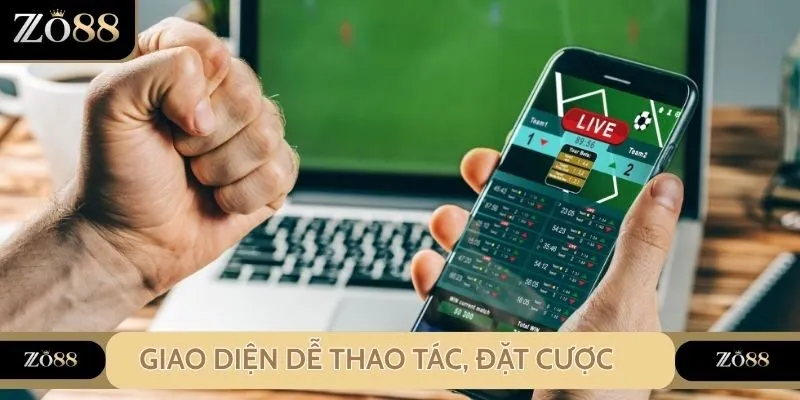 Giao diện dễ thao tác, dễ đặt cược cho thành viên mới