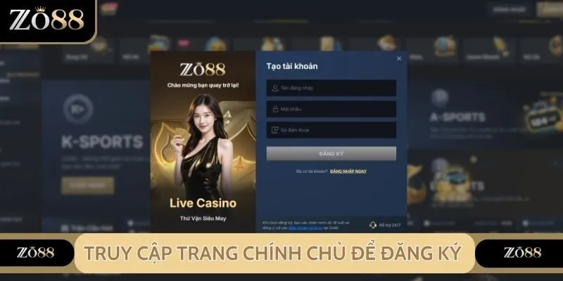 Truy cập trang chính chủ để tạo tài khoản cược an toàn